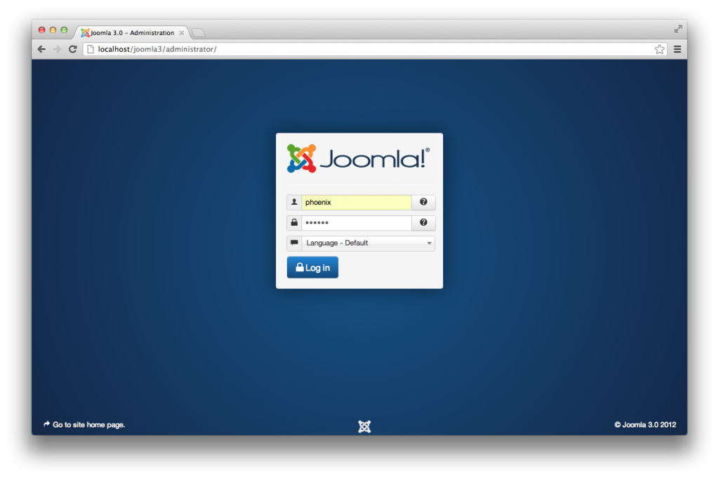 Joomla 3 登录界面