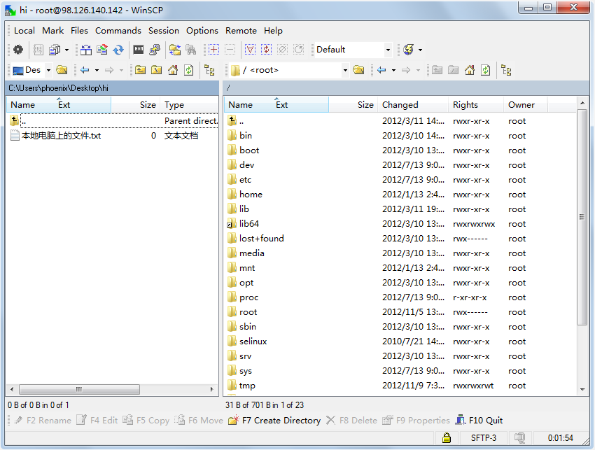 WinSCP 窗口